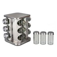Set de Condimenteros 12 Frascos Con Base Giratorio MS-393