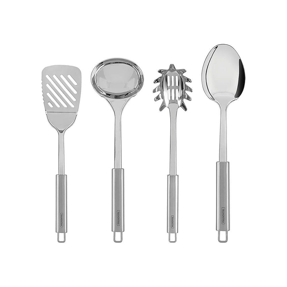 Utensilios Tramontina Marffim de Acero Inoxidable 4 Piezas