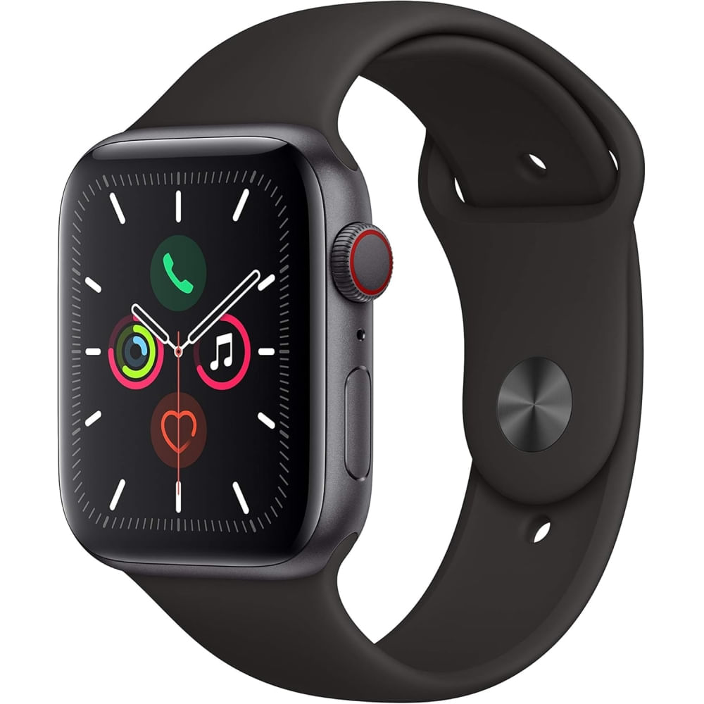 Apple Watch Series 5 de 40mm con GPS y correa deportiva negra, resistente al agua, unisex
