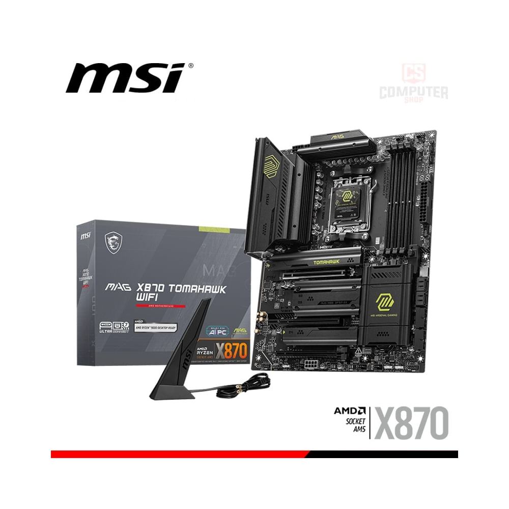Placa madre MSI AM5 MAG X870E Tomahawk WiFi DDR5, rendimiento superior y conectividad avanzada