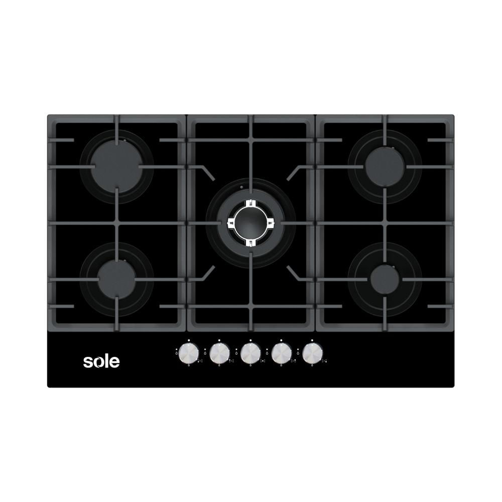 Encimera de Vidrio Templado Sole 77 Cm 5 Hornillas