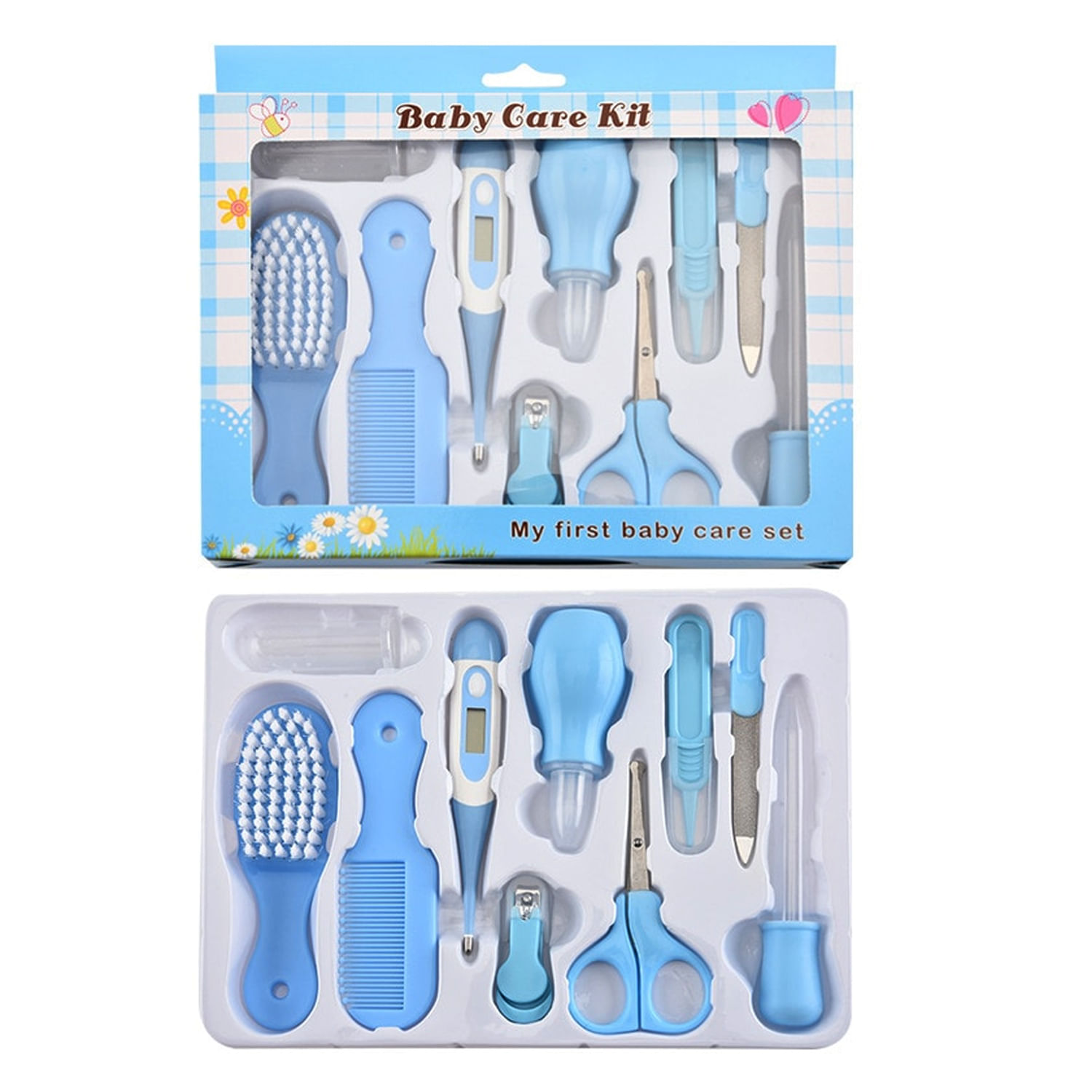 Set Baby Care de Limpieza para Bebes con Termómetro Azul 10P