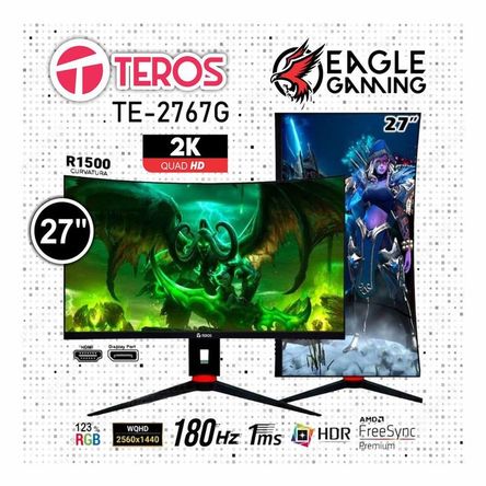 Monitor Teros TE-2767G 27 Curvo 165hz 2560x1440 QHD HDR Pivot Monitor Teros TE-2767G 27 Curvo 165hz 2560x1440 QHD HDR Pivot