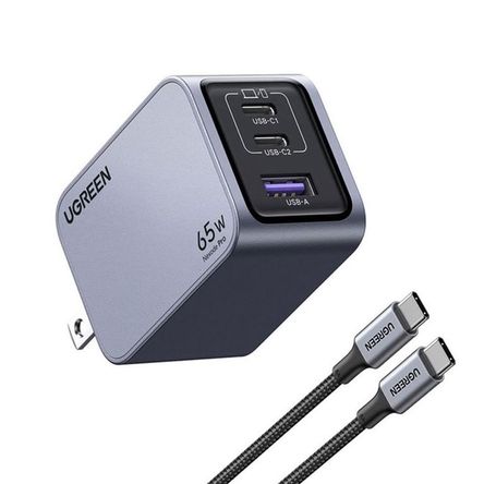 Cargador UGREEN 65W Nexode Pro Set 3 Puertos
