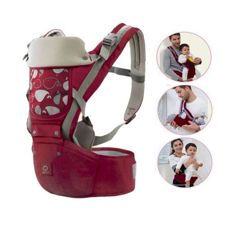Canguro Para Bebé Ergonómico Ballena 3 en 1 Guinda Guinda