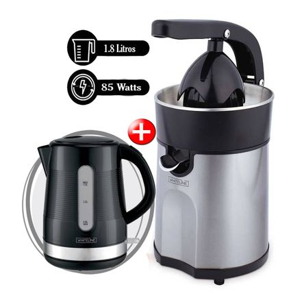 Combo Exprimidor de Palanca de Cítricos Whiteline 85W Hervidor Combo Exprimidor de Palanca de Cítricos Whiteline 85W Hervidor