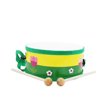 Tambor Infantil de Madera con Baquetas - Verde