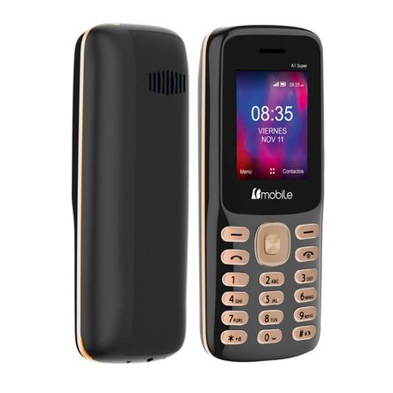 Teléfono Celular Lava A1 Super 2G 1.8'' Radio FM - Negro Dorado
