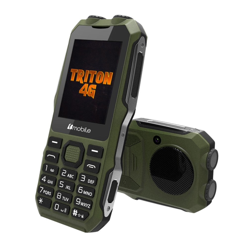 Teléfono Celular Bmobile TRITON 4G Resistente Doble Linterna Radio FM - Verde