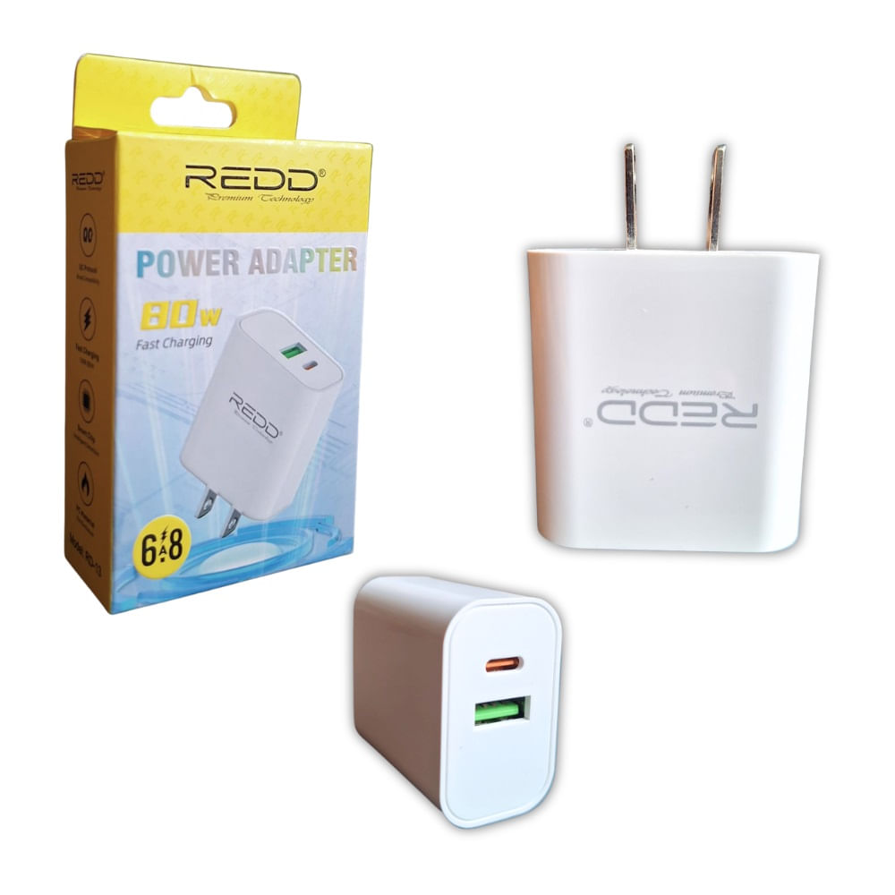 Cubo Cargador Dual USB y Tipo C REDD RD-13