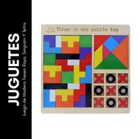 Juego de Madera Tresen Raya, Tangram Y Tetris