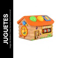 Juego de Madera Casa Naranja Multifuncional