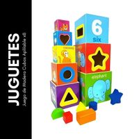 Juego de Madera Cubos Aplilable x8