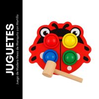 Juego de Madera Mesa de Mariquita con Martillo