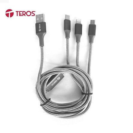 CABLE DE CARGA 3 EN 1 TEROS TE-70210W CABLE DE CARGA 3 EN 1 TEROS TE-70210W