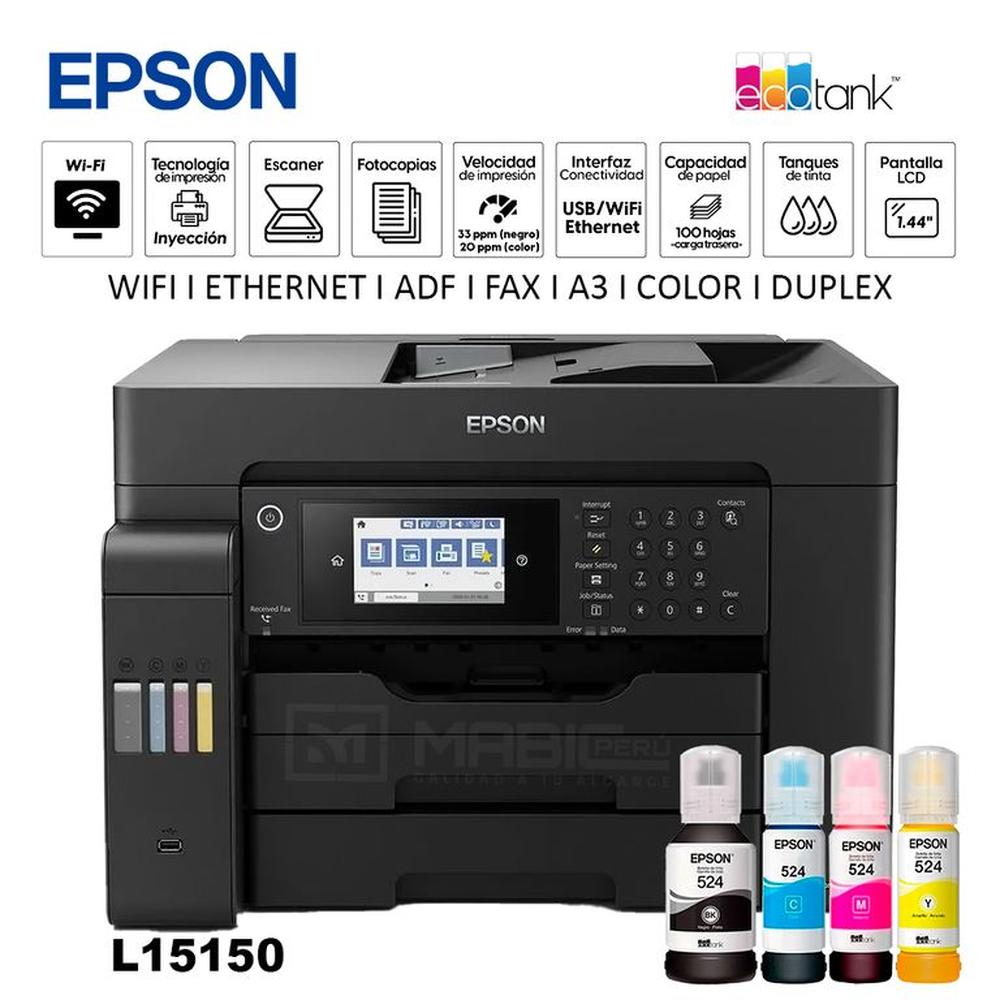 Impresora Multifuncional Epson L15150 A3 Duplex WIFI Red ADF FAX Impresora Multifuncional Epson L15150 A3 Duplex WIFI Red ADF FAX