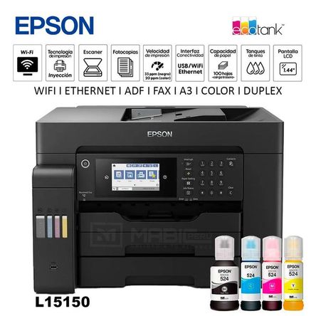 Impresora Multifuncional Epson L15150 A3 Duplex WIFI Red ADF FAX Impresora Multifuncional Epson L15150 A3 Duplex WIFI Red ADF FAX