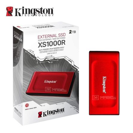 Disco Sólido Externo Kingston XS1000 2TB - Rojo - Portátil