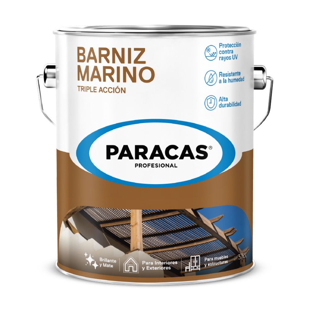 Barniz Marino Mate Paracas 1 galón Transparente para Maderas