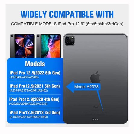 Funda De Piel IPad Pro 12.9" - 6ª Y 5ª Generación - 2022/21 - Con/sin Soporte Para Lápices - Marrón Oscuro - Cuero Genuino - Dormir/Despertar - México