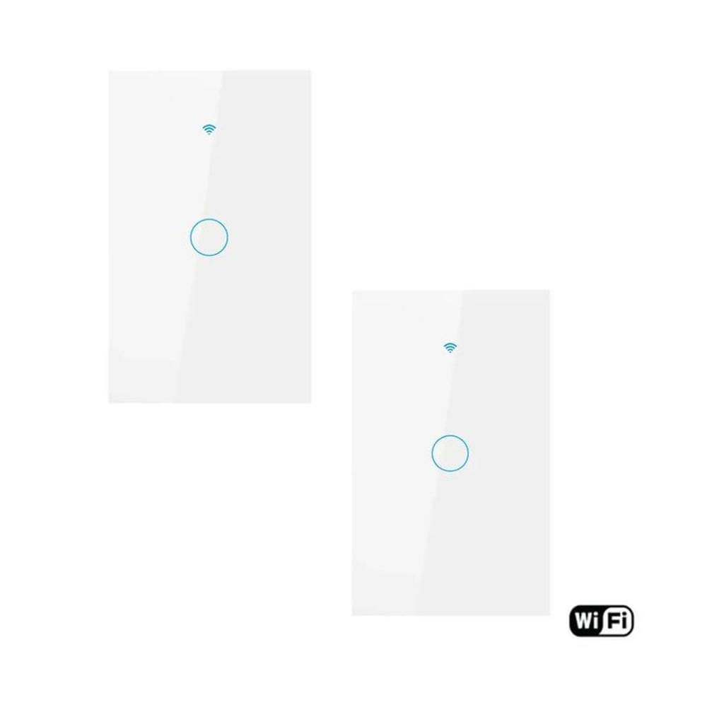 PACK X2 INTERRUPTOR SMART WIFI ALEXA GOOGLE 1 BOTÓN BLANCO