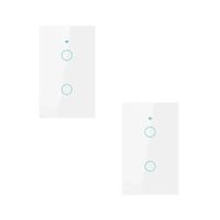 PACK X2 INTERRUPTOR SMART WIFI ALEXA GOOGLE 2 BOTONES BLANCO