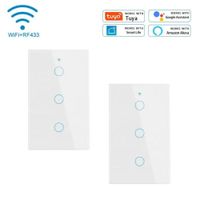 PACK X2 INTERRUPTOR INTELIGENTE WIFI ALEXA GOOGLE 3 BOTONES BLANCO