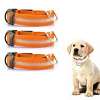 PACK X3 COLLAR LED PARA MASCOTA NARANJA TALLA XS