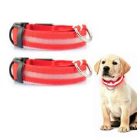 PACK X2 COLLAR LED PARA MASCOTA ROJO TALLA XS