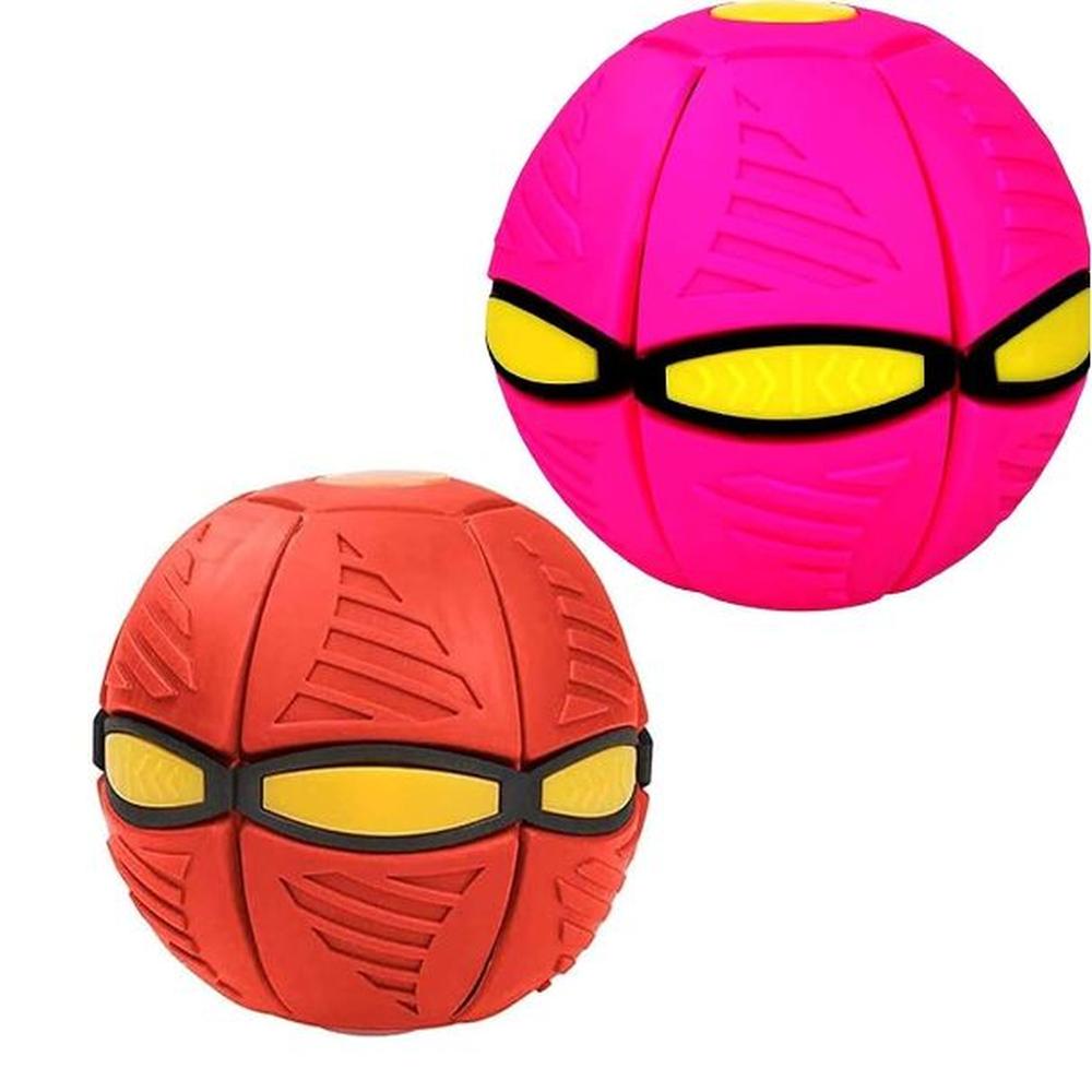 PACK X2 PELOTA DISCO VOLADORA CON 3 LUCES LED