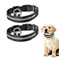 PACK X2 COLLAR LED PARA MASCOTA NEGRO TALLA S