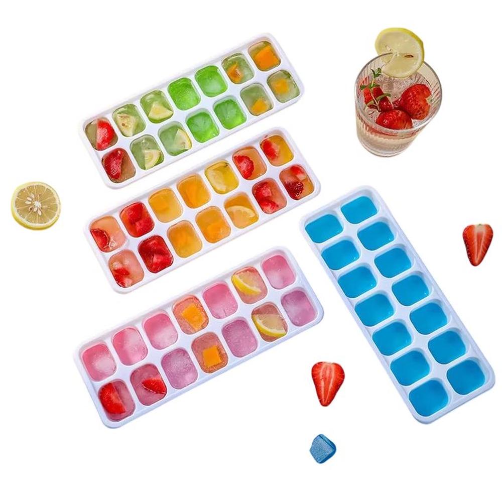 BANDEJA PARA CUBITO DE HIELO ROSADO X14 CUBITOS CON TAPA