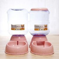 Comedero y Bebedero Para Mascotas 3.8 L Rosado