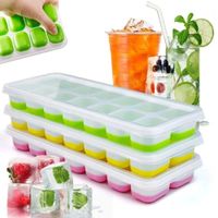 PACK X3 BANDEJAS PARA CUBITO DE HIELO X14 CUBITOS CON TAPA