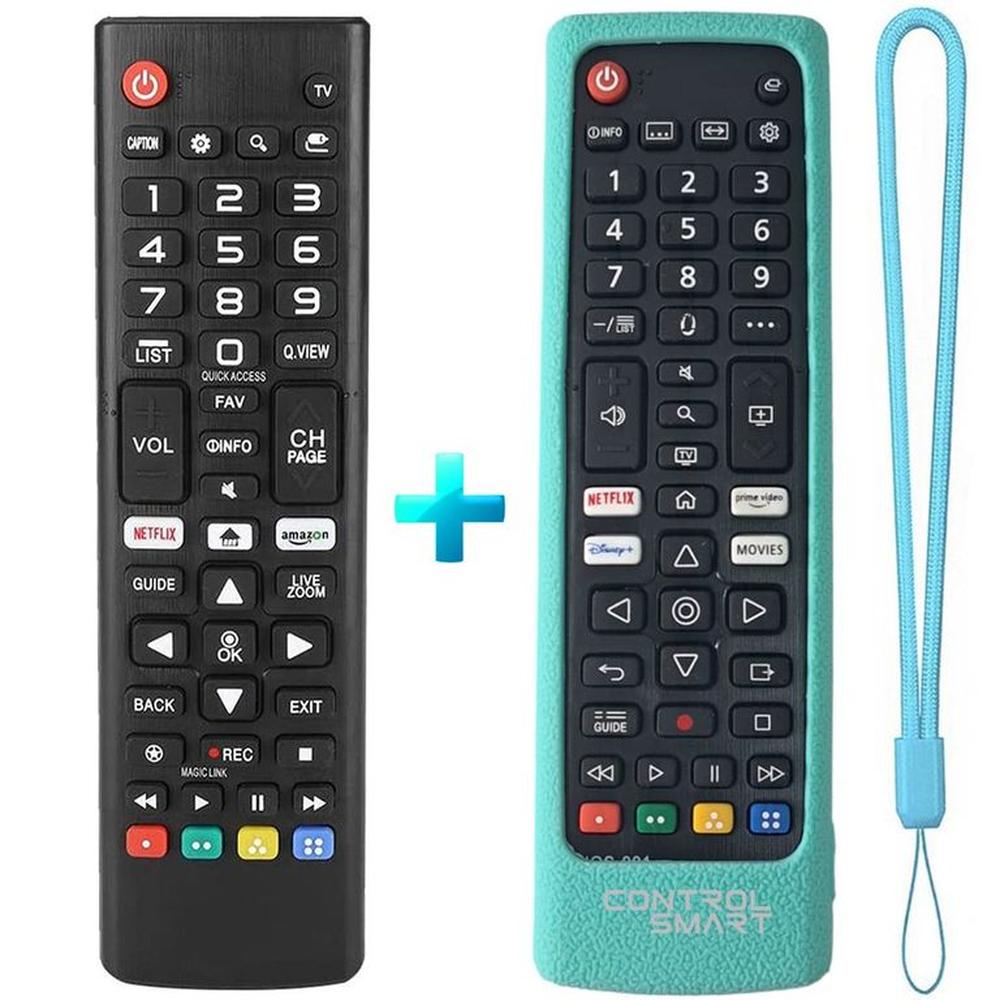 Control Remoto Compatible Para Tv LG  +  Funda Verdeagua