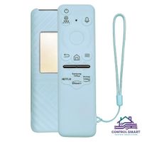 Funda  Cerrada Para Control Samsung Solar Smart Tv Modelo 2024–Celeste