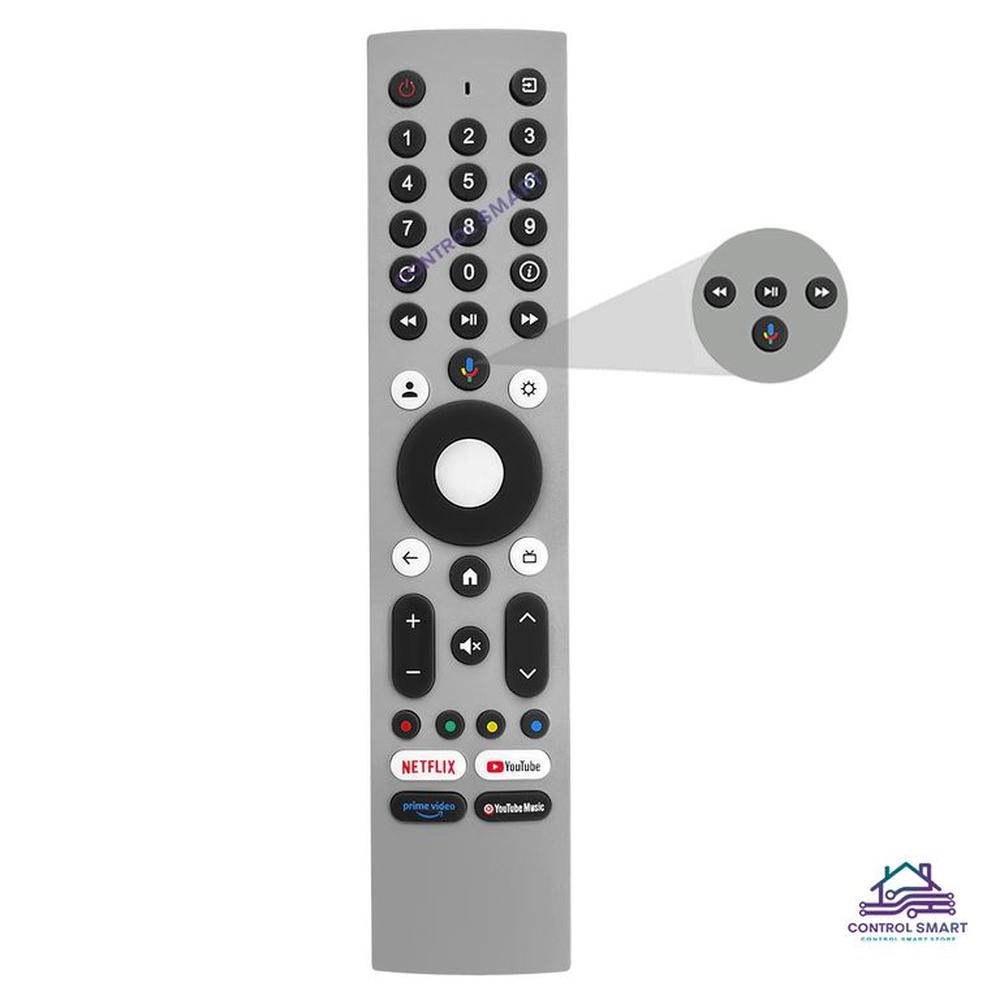 Control Remoto RM-C3295 para TV JVC con Mando de Voz  Gris