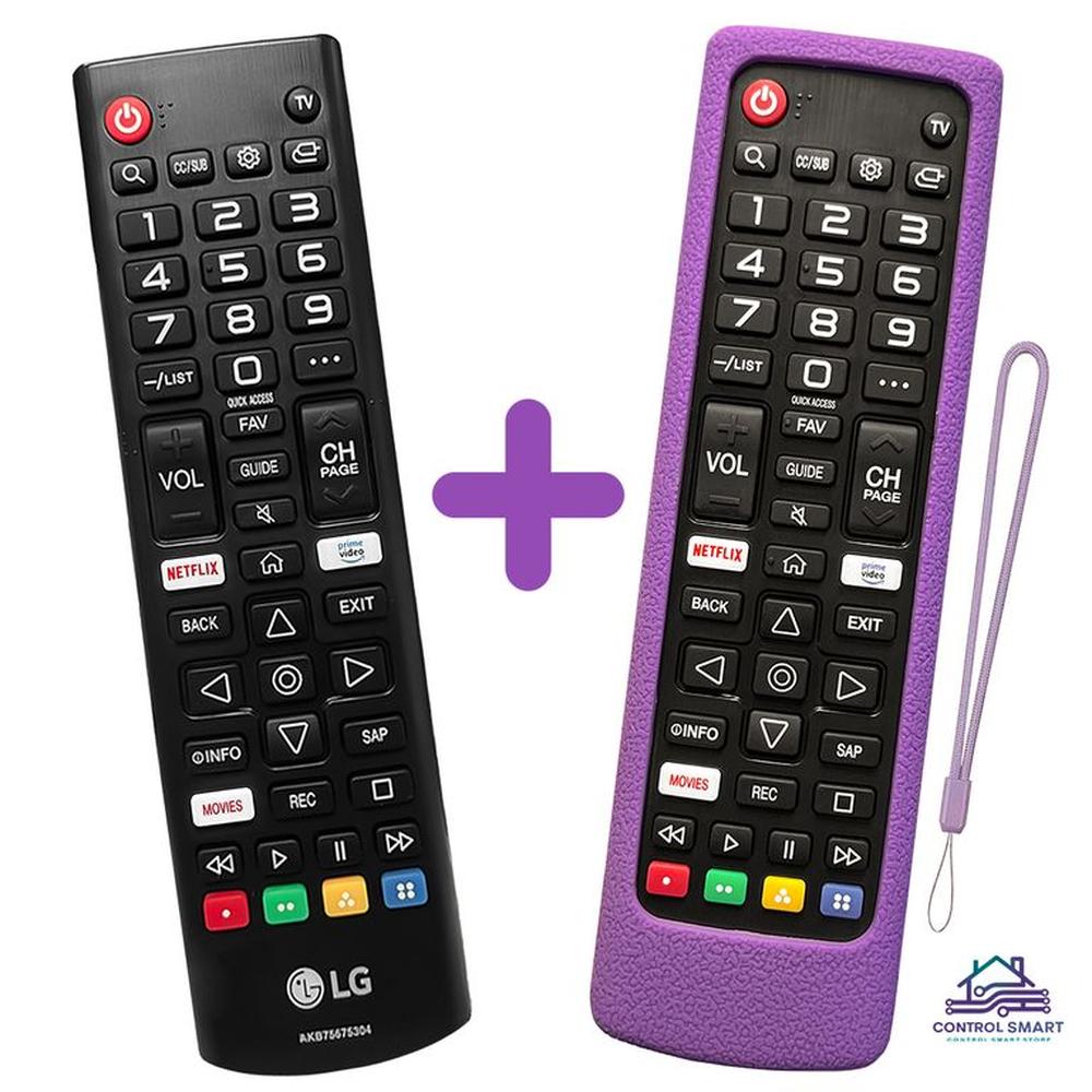 Control LG AKB75675304 para Smart TV + Funda Silicona Morada