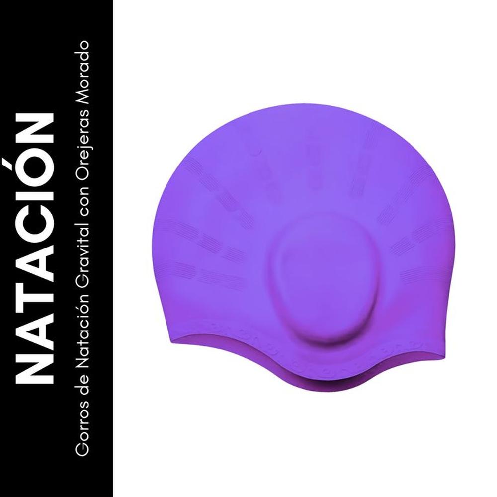 Gorro De Natacion Silico Con Orejera Gravital Morado