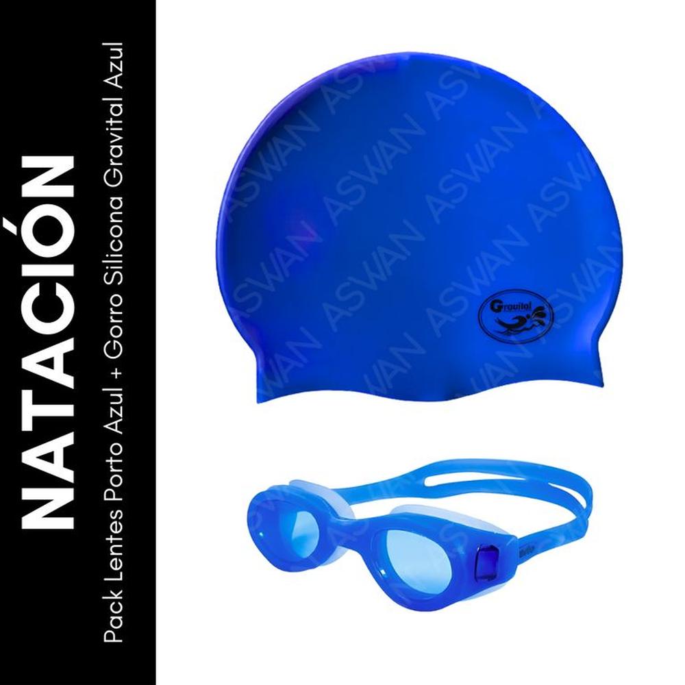 Pack Lentes Porto Azul + Gorro Silicona Gravital Azul
