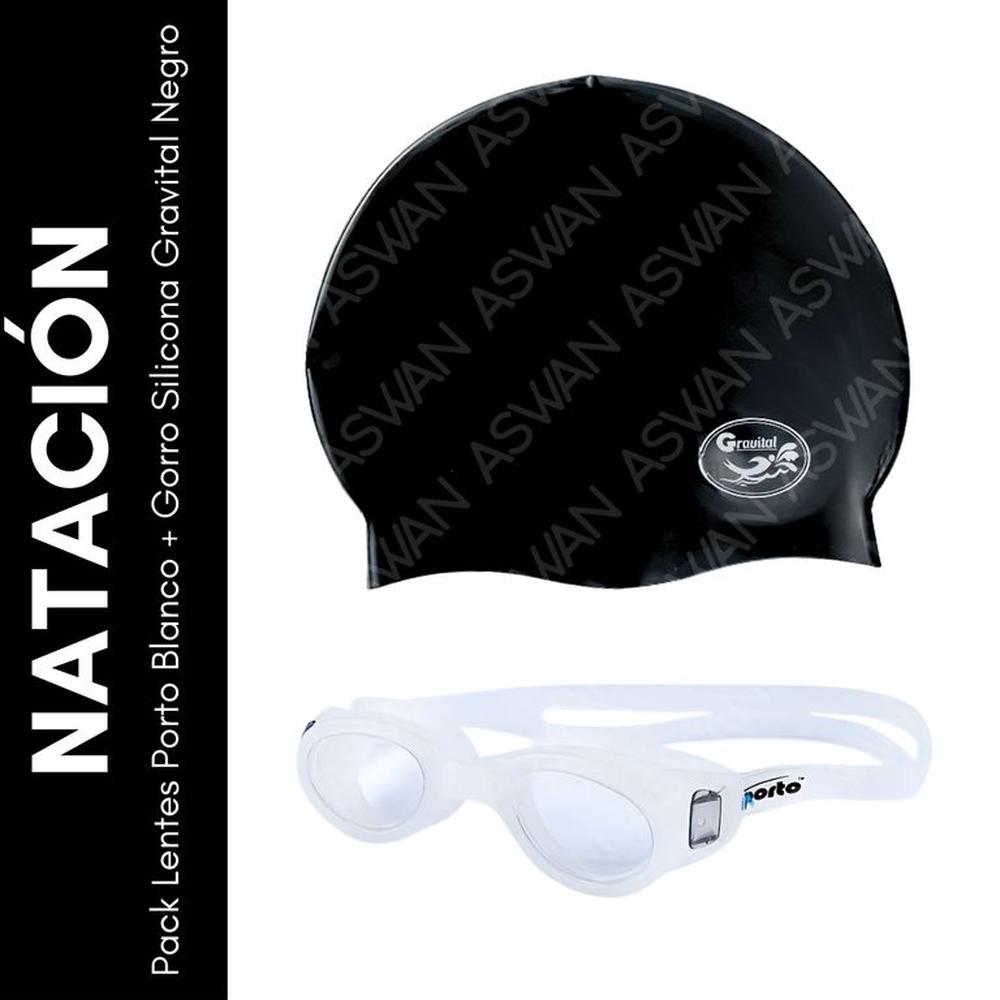 Pack Lentes Porto Blanco + Gorro Silicona Gravital Negro