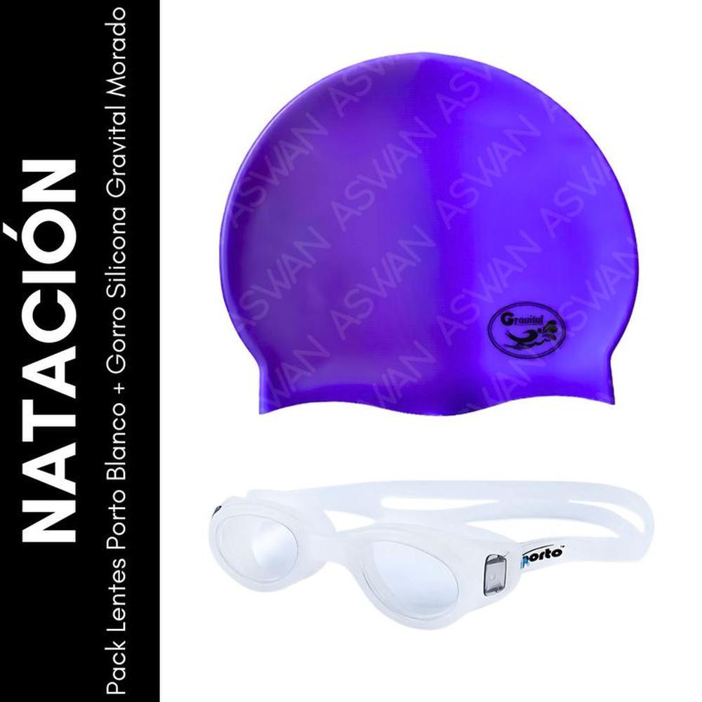 Pack Lentes Porto Blanco + Gorro Silicona Gravital Morado