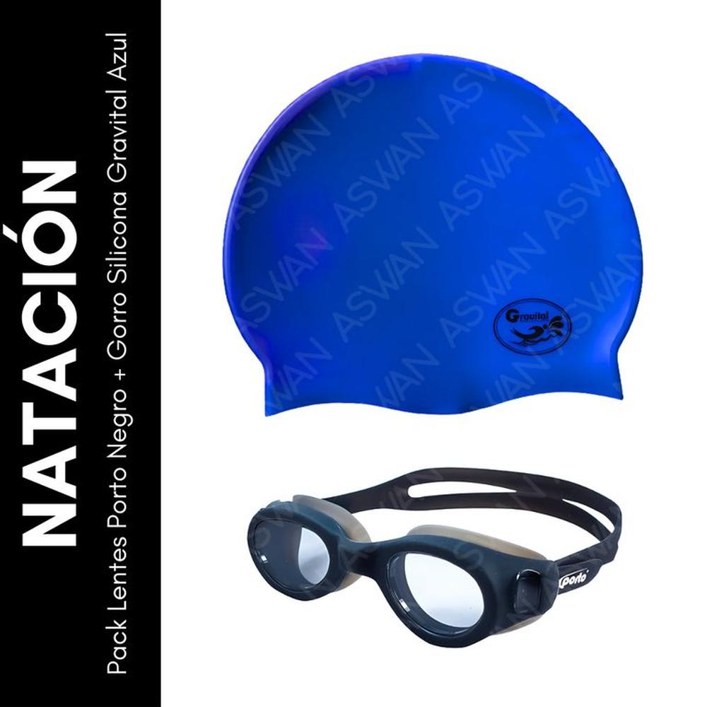 Pack Lentes Porto Celeste + Gorro Silicona Gravital Azul