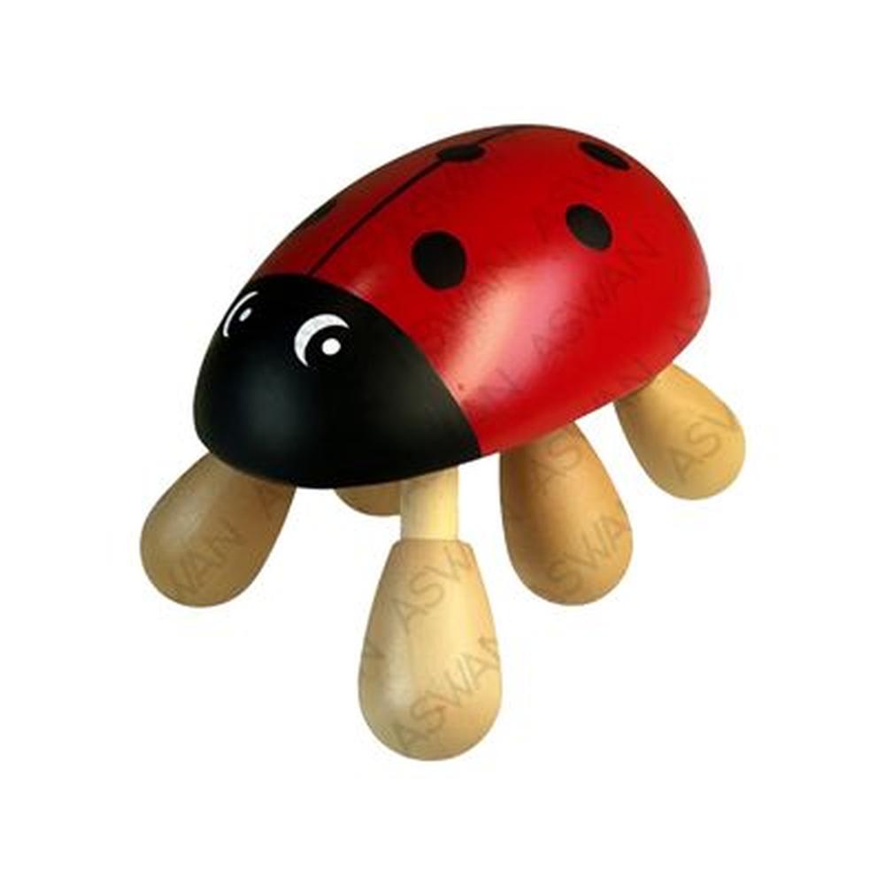 CEPILLO MASAJEADOR DE MADERA EN FORMA DE MARIQUITA