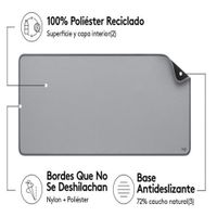 Pad Mouse Logitech De Escritorio Anti-Salpicadura Color Gris