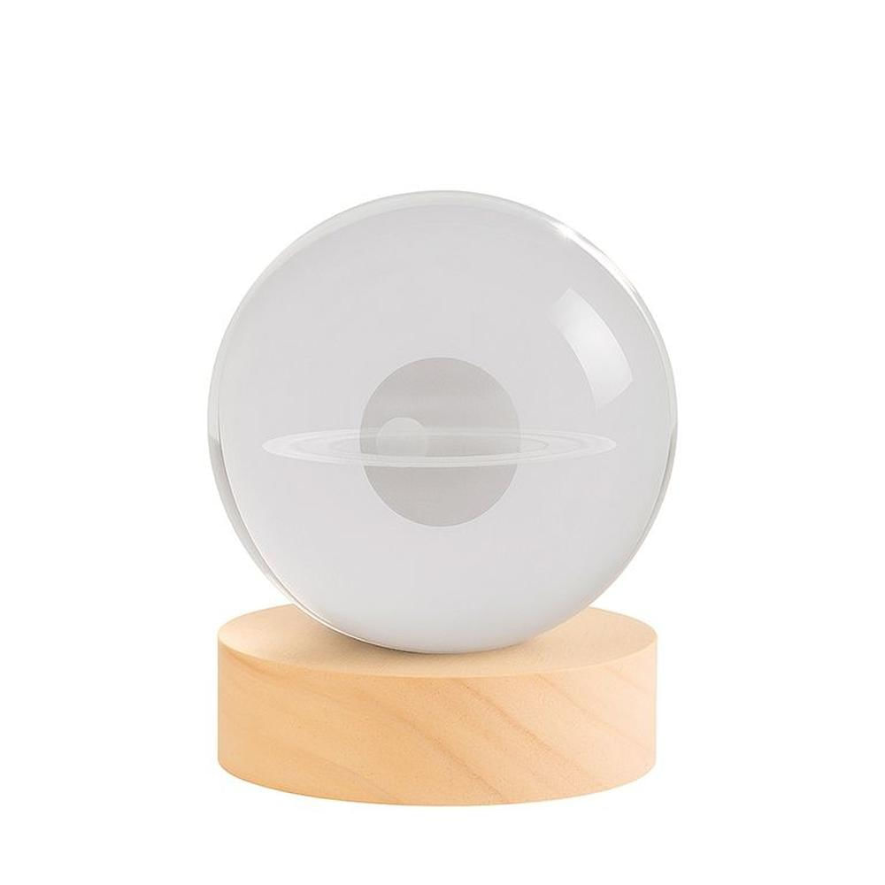 Lámpara Esfera Cristal Saturno Cósmico