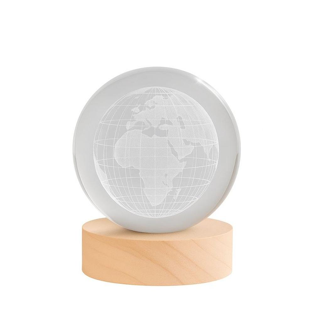 Lámpara Esfera Cristal Planeta Tierra