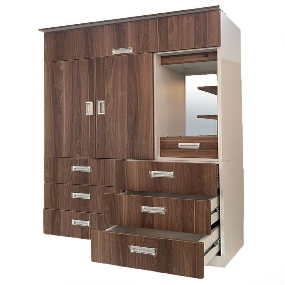 ROPERO CON TOCADOR  DE 1 METRO COLOR ROBLE