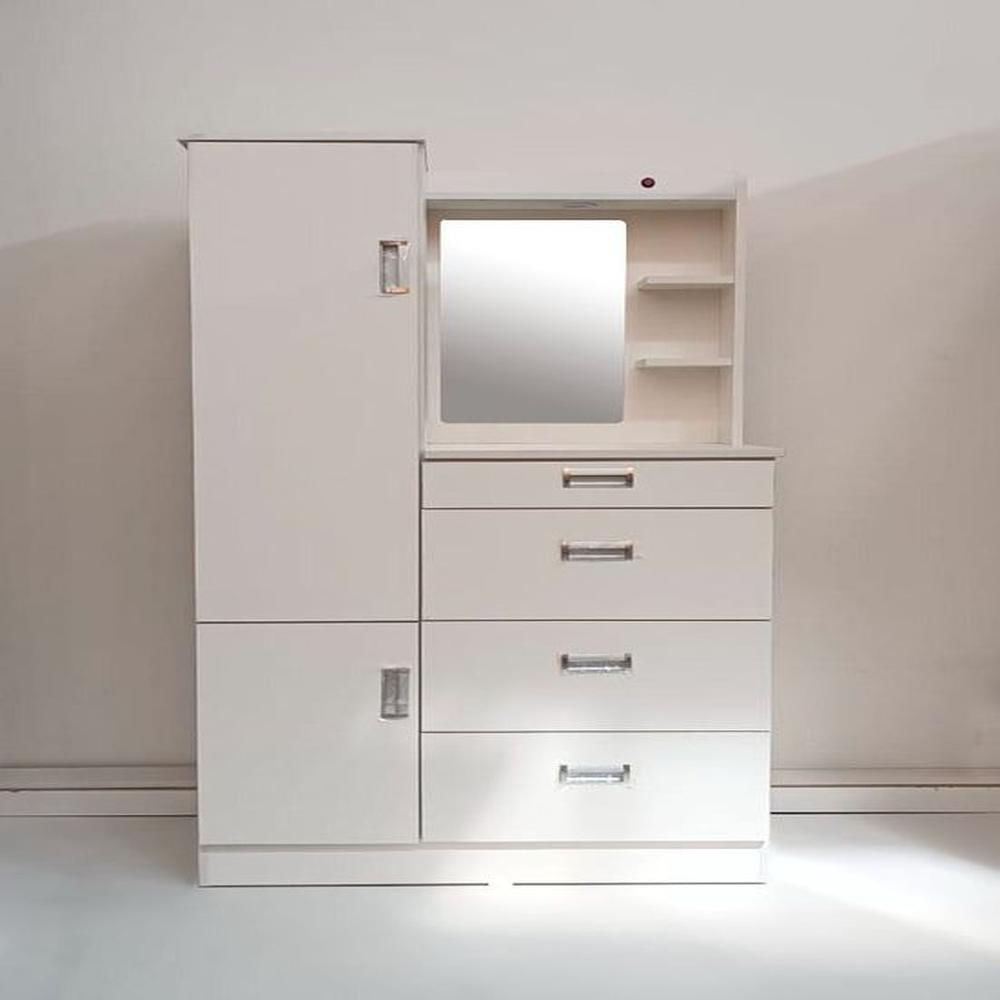 COMODA CON ESPEJO DE 90CM COLOR BLANCO