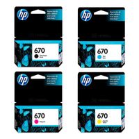 Pack Tinta HP 670 Negro Cian Magenta Amarillo Deskjet 3525 4615 4625 5525 Original
